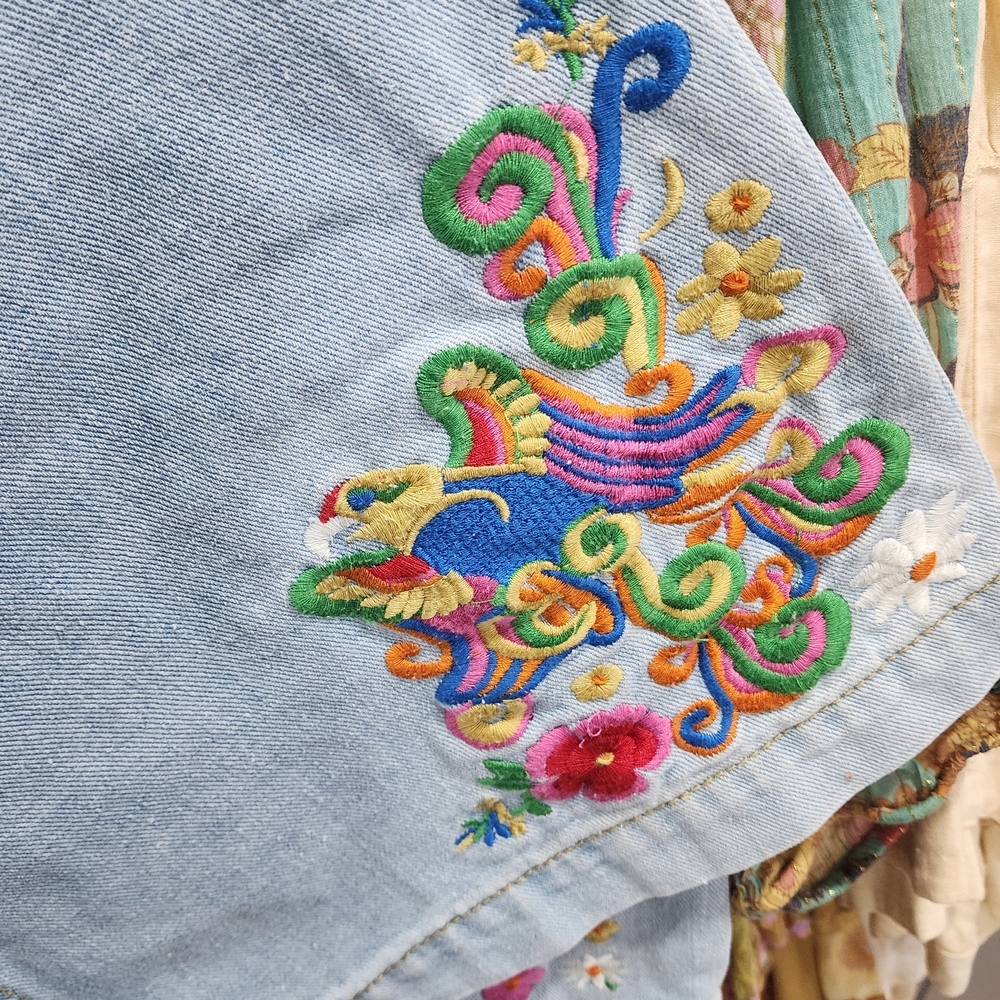 On Hold - Spell Light Blue Wanderlust Floral Embroidered Jeans - Picture 4 of 13